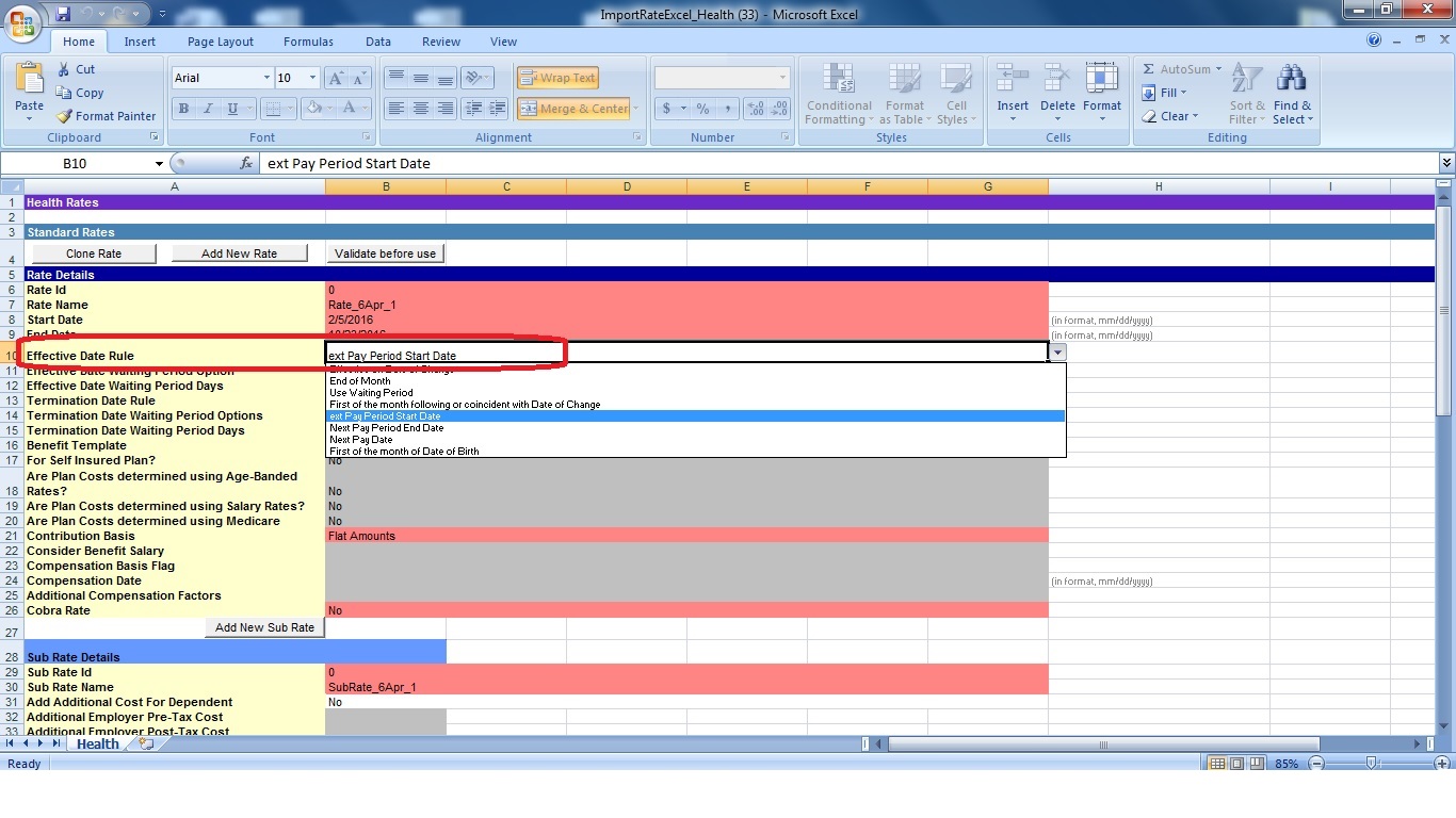  WT 1690 WT SEO Import New Rates Next Pay Period Start Date