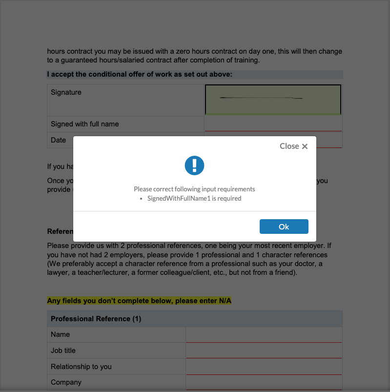 [DMS-2347] Missing required fields are not called out to users; Sertifi ...